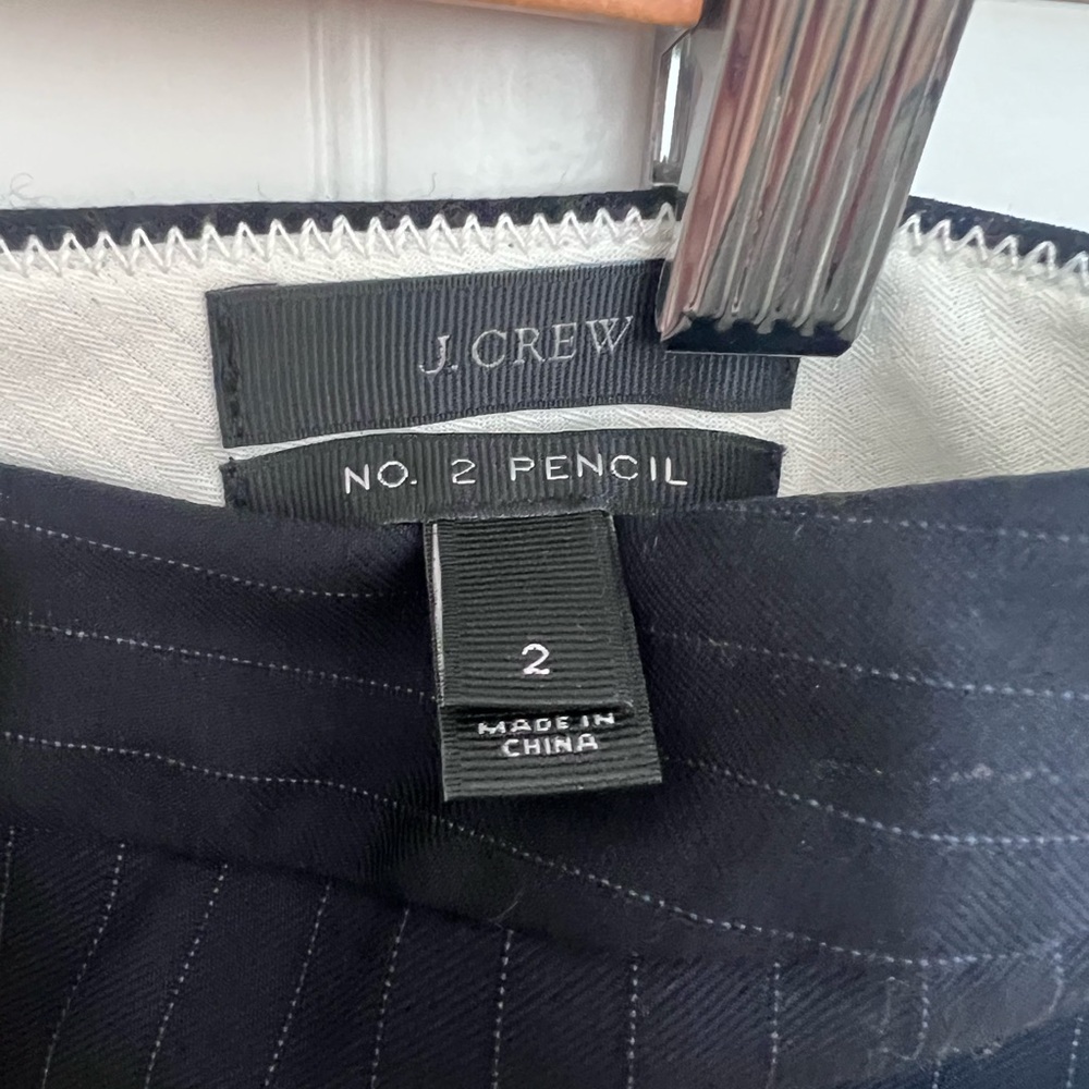 J Crew suiting No. 2 Pencil skirt in midnight blue pinstripe